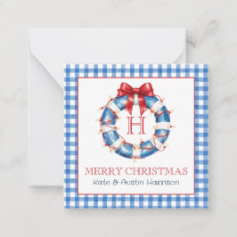 Kustjulen Gingham Monogram Wandesen Anteckningskort