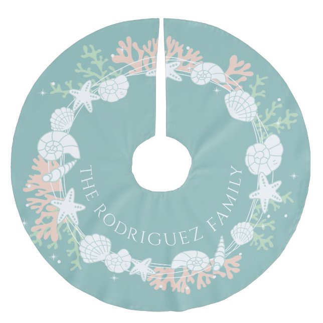 Kustjulens Snäcka Utandning Träd Skirt Julgransmatta Borstad Polyester (Framsidan)