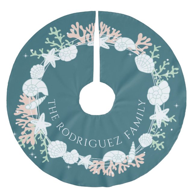 Kustjulens Snäcka Utandning Träd Skirt Julgransmatta Borstad Polyester (Framsidan)