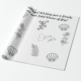 Kustjulhälsningar med flora och fauna presentpapper