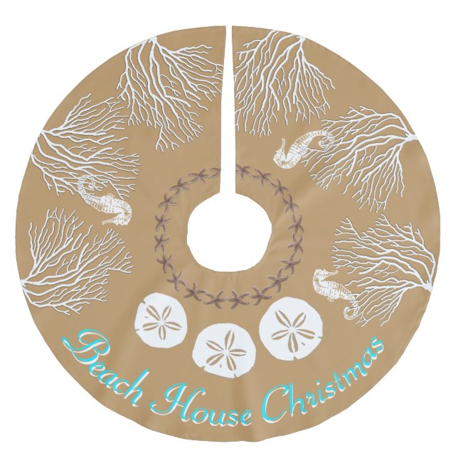 Kustjullhavskorallets Personlig Julgransmatta Borstad Polyester (Framsidan)