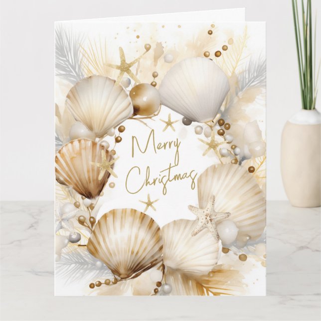 Kustjullkort som kan anpassas tack kort (Framsida)