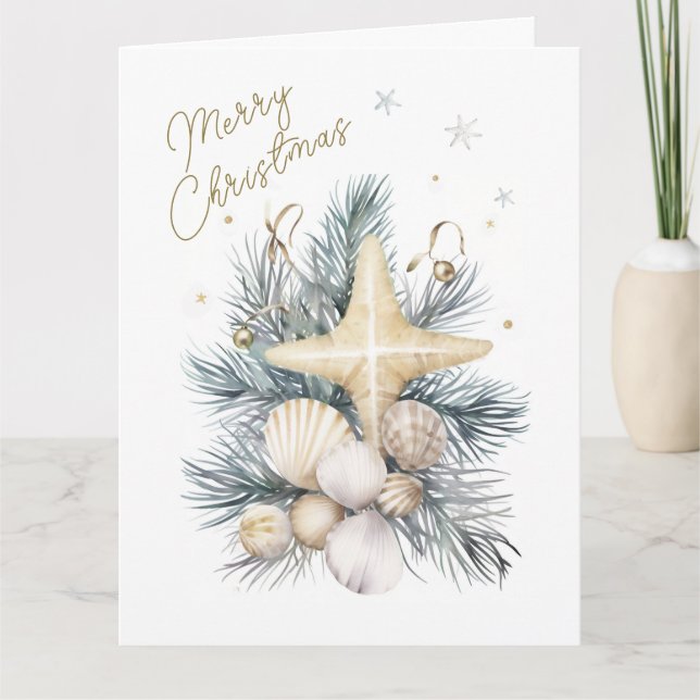 Kustjullkort som kan anpassas tack kort (Framsida)