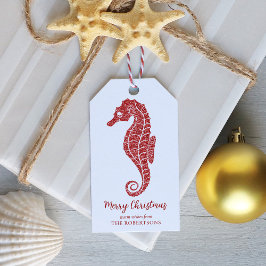 Kustjullsjöhästen Red Glitter Presentetikett