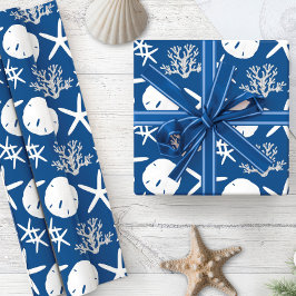Kustjullstjärtfenan Sand Dollar Navy Blue Presentpapper