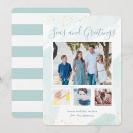 Kustjullvadsfärgat fotokollage-kort inbjudningar