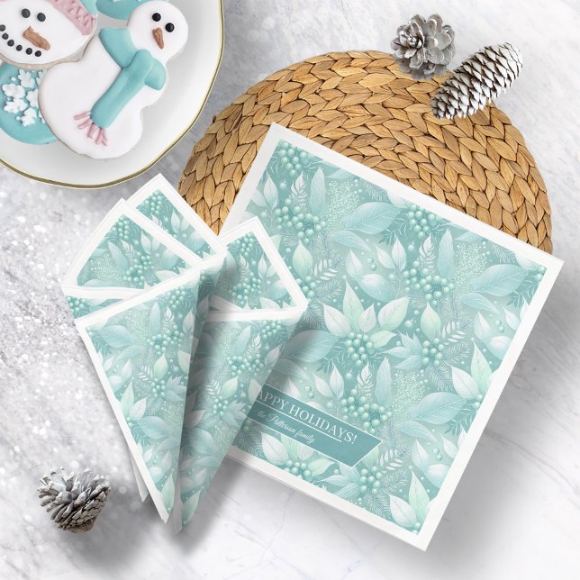 Kustjulsblomma Berries Mönster#7 ID1009 Pappersservett (Skapare uppladdad)