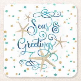 Kustjulseas och HÄLSNING Underlägg Papper Kvadrat