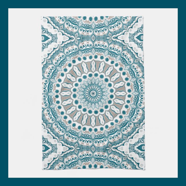 Kustkalk och havsinspierat mandala kökshandduk (Skapare uppladdad)