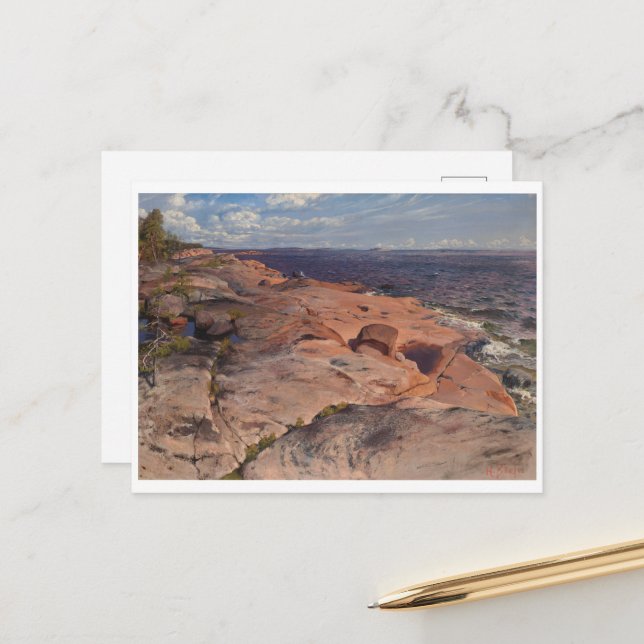 Kustklippor i Villinki, Helmi Biese Vykort (Fram/Back In Situ)