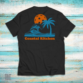 Kustkök Pickleball Solnedgång Våg Palmträd T Shirt
