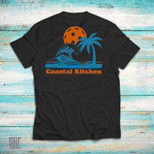 Kustkök Pickleball Solnedgång Våg Palmträd T Shirt