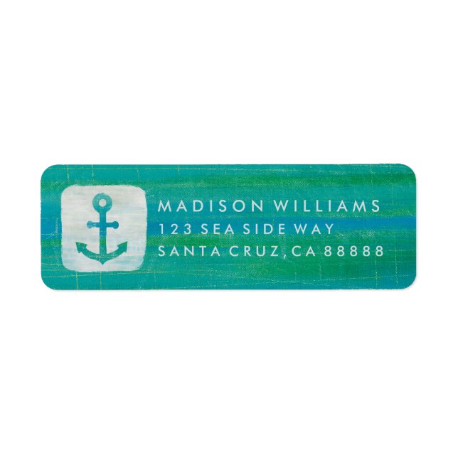 Kustkonst | Aqua Anchor Returadress Etikett (Framsidan)