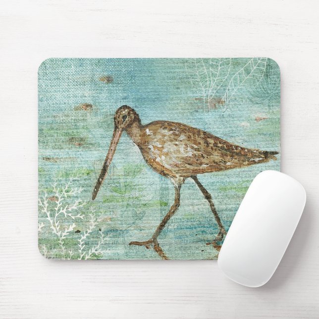 Kustkonst av fågelstrand musmatta (Coastal Bird Beach Coastal Art Mouse Pad from Jenn's Emporium!)