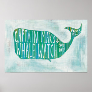 Kustkonst Kapten Max Whale Watch Poster