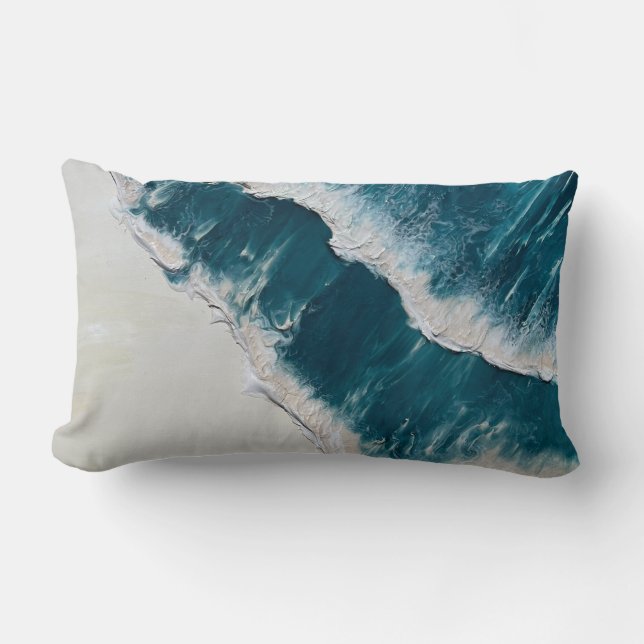 Kustkonst kastkudde Ocean Wave Lumbarkudde (Framsida)