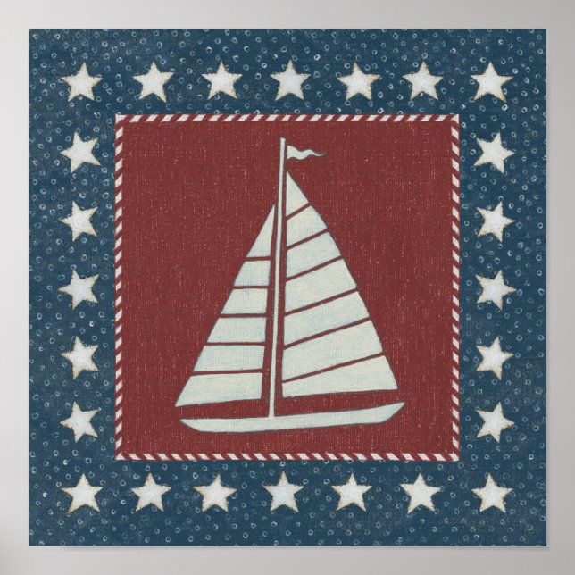 Kustkonst | Segelbåt i Röd Poster (Framsidan)