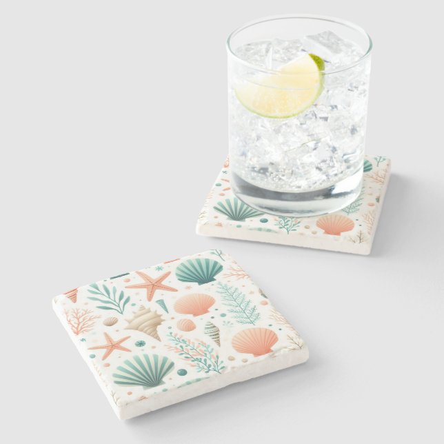 Kustkonst Snäcka Art Stenunderlägg (Sidan)