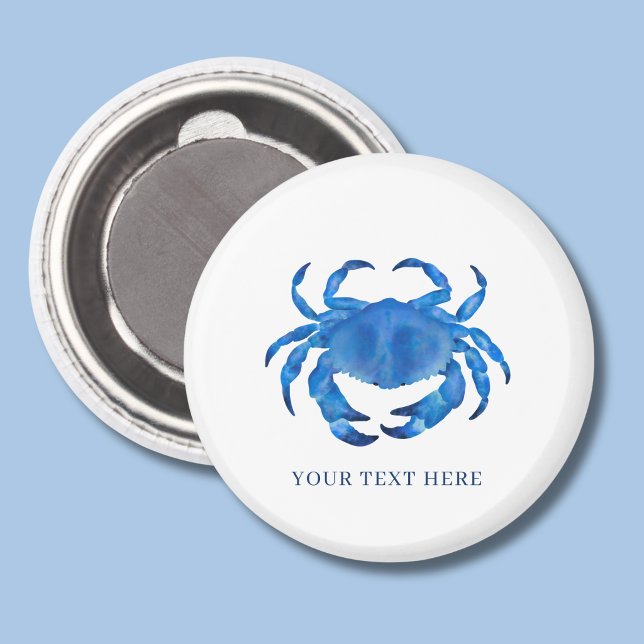 Kustkrabba blå magnet (Blue coastal crab personalized magnet)