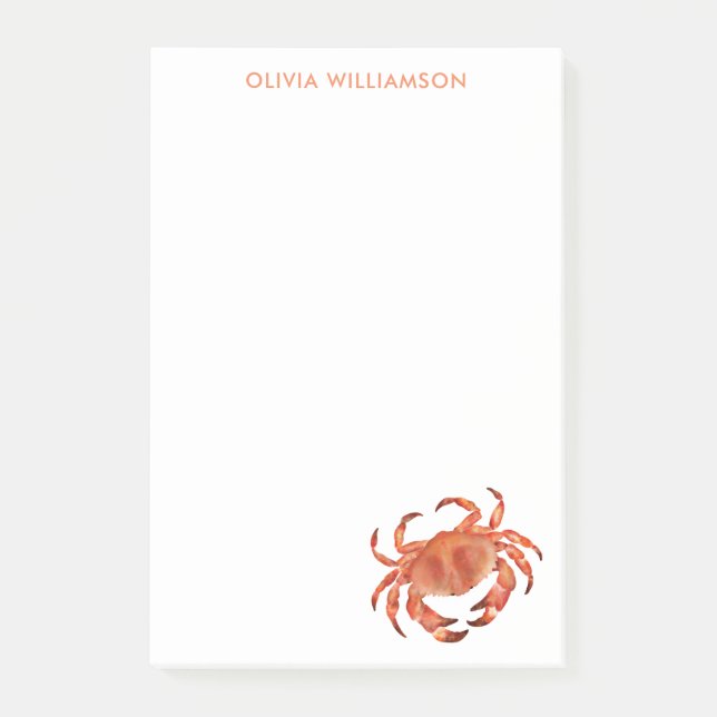 Kustkrabba Personlig Namn Post-it Block (Framsida)