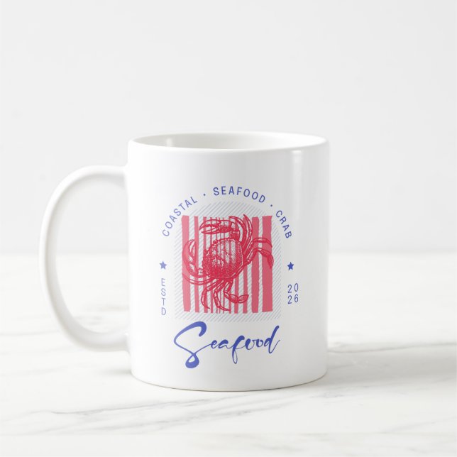 Kustkrabba Rosa Burk Glas Kaffemugg (Vänster)