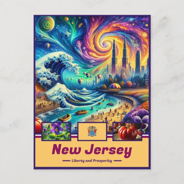 Kustkultur och kultur i new jersey vykort (Framsida)