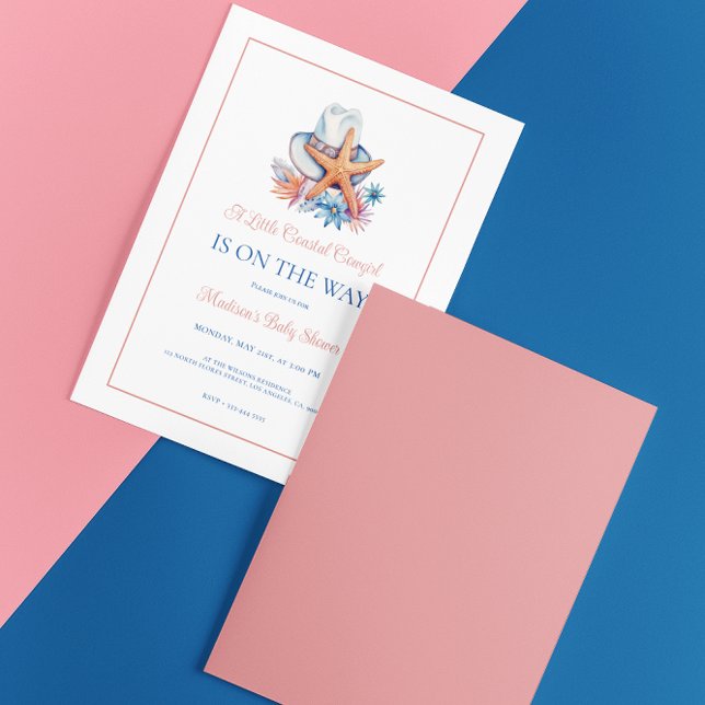 Kustkupa Hat och Seashells babyskor Inbjudningar (Skapare uppladdad)