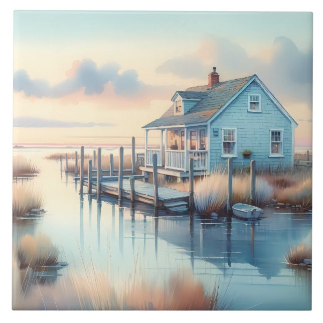 Kustkusten i Sunrise Marsh Kakelplatta (Framsidan)