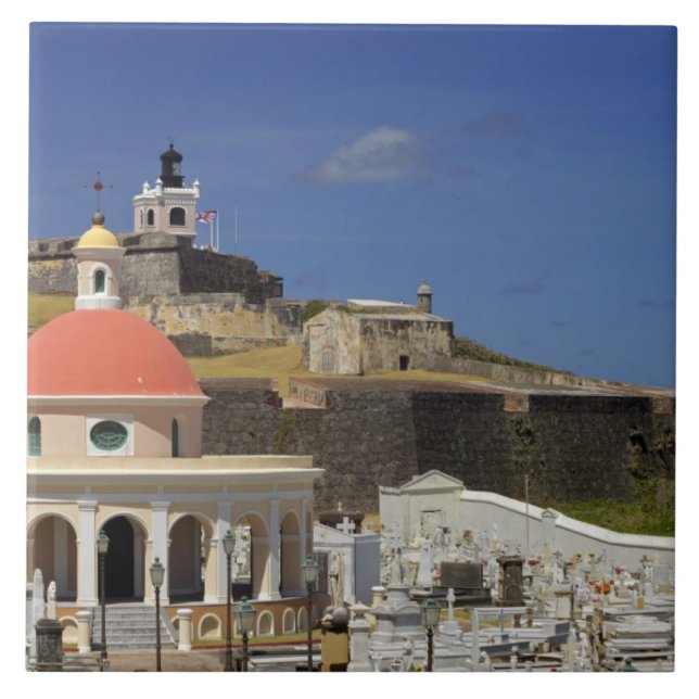 Kustkyrkogård i Puerto Rico Kakelplatta (Framsidan)