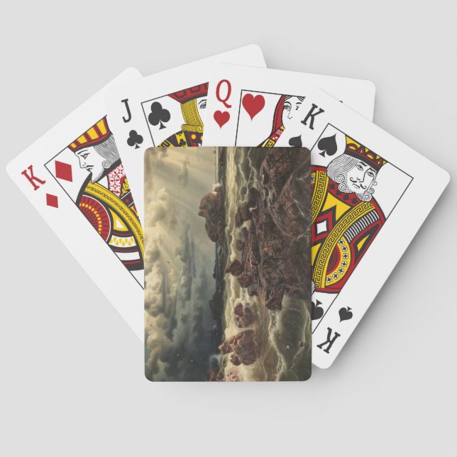 Kustlandskap med fartyg vid horisonten casinokort (Baksidan)