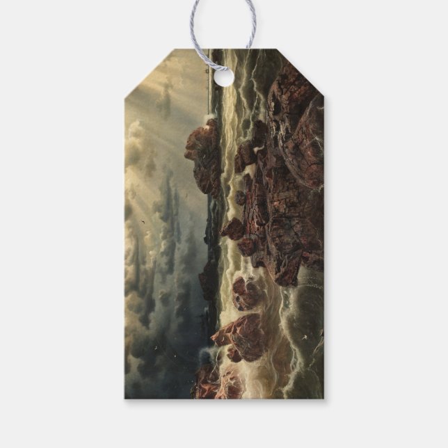 Kustlandskap med Fraktaser på Horisont Presentetikett (Framsidan)