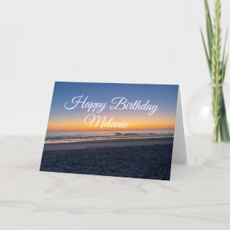 Kustlig födelsedags solnedgångsstrand kort