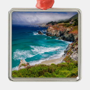 Kustlinje av Big Sur, Kalifornien Julgransprydnad Metall