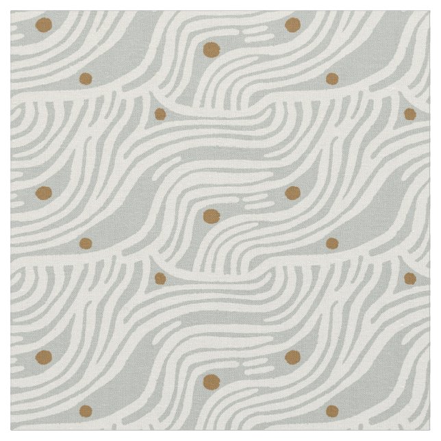 Kustlinjer Earthy minimalistisk salvia blå Tyg (Närbild)