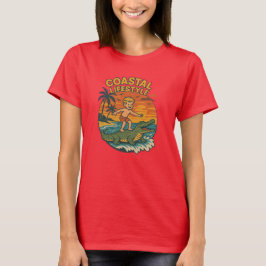 Kustliv Alligator Surfing Retro FL Surf Strand T Shirt