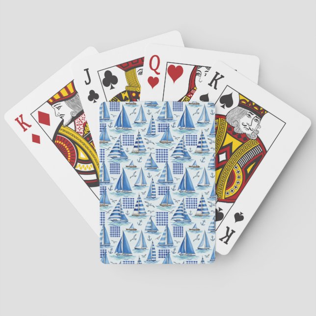 Kustliv Oceaner Blå Casinokort (Baksidan)