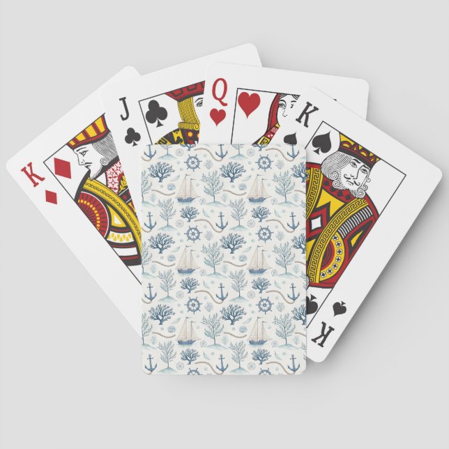 Kustliv Oceaner Blå Casinokort (Baksidan)