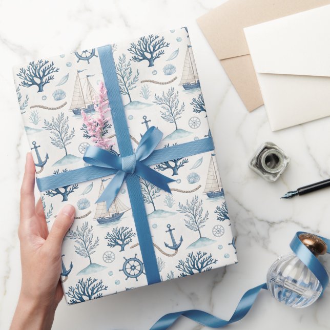 Kustliv Oceaner Blå Presentpapper (Gifting)