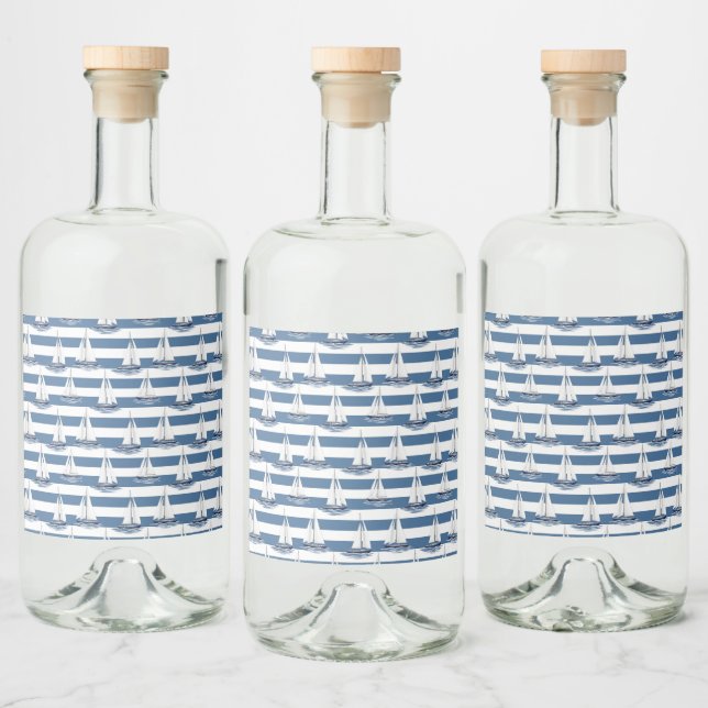 Kustliv Oceaner Blå Spritflaskor Etikett (Flaskor)