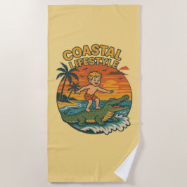 Kustlivsstil Alligator Surfing Retro Surf Art