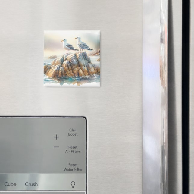 Kustmåsvingar Vattenfärg Havsutsikt Magnet (In Situ (Fridge))