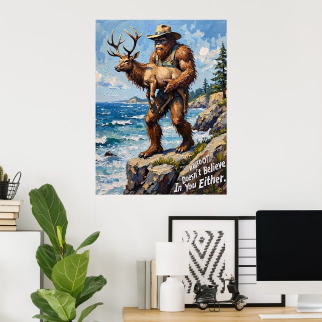 Kustmolnet: Bigfoot och Elk Poster (Hemmakontoret)