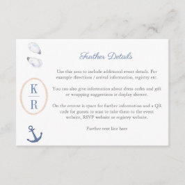 Kustmonogram Bröllopsdusch Detaljer QR-kod  Tilläggskort