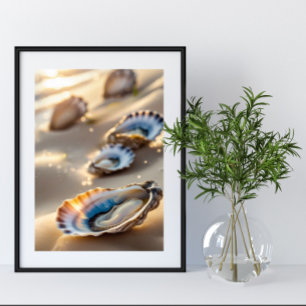 Kustmurens konsthantverk Snäckor på Shore Poster