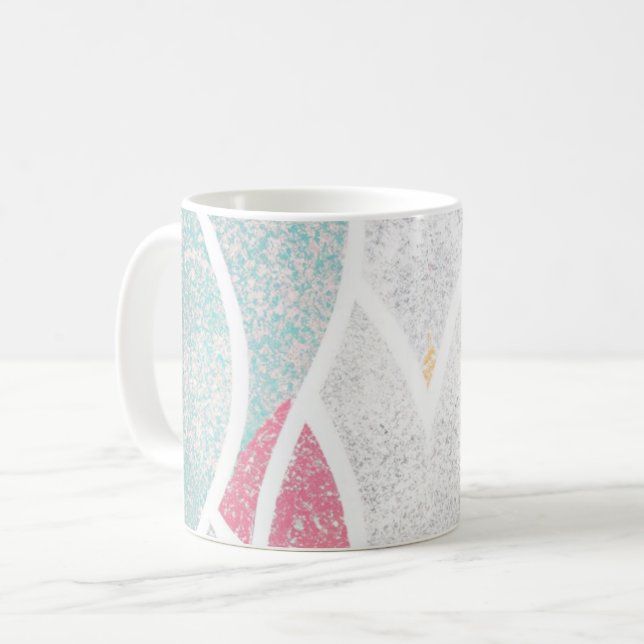 Kustnära/abstrakt vågar kaffemugg (Framsida vänster)