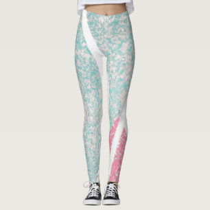 Kustnära/abstrakt vågar leggings