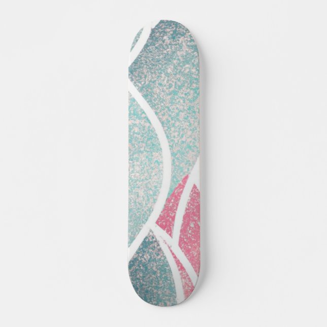 Kustnära/abstrakt vågar mini skateboard bräda 18,5 cm (Framsida)