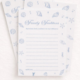 Kustnära Baby Shower Familjetraditioner Spelkort Inbjudningar