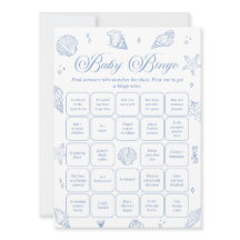 Kustnära Baby Shower Hitta Gästens Bingo Spelkort