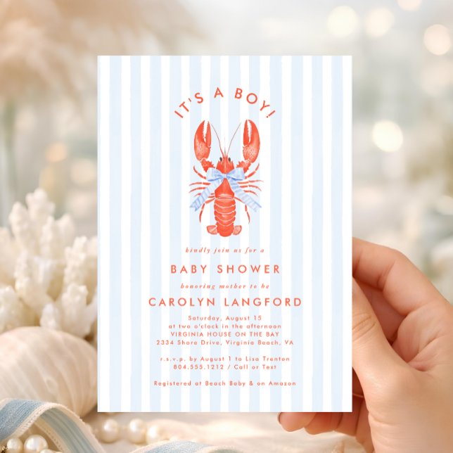 Kustnära Baby Shower-inbjudan Inbjudningar (Coastal Cutie Coquette Baby Shower Invitation)